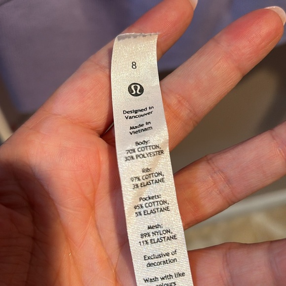 LULULEMON SCUBA FULL ZIP HOODIE IN LILAC SMOKE SZ 8 NWT - Picture 8 of 8